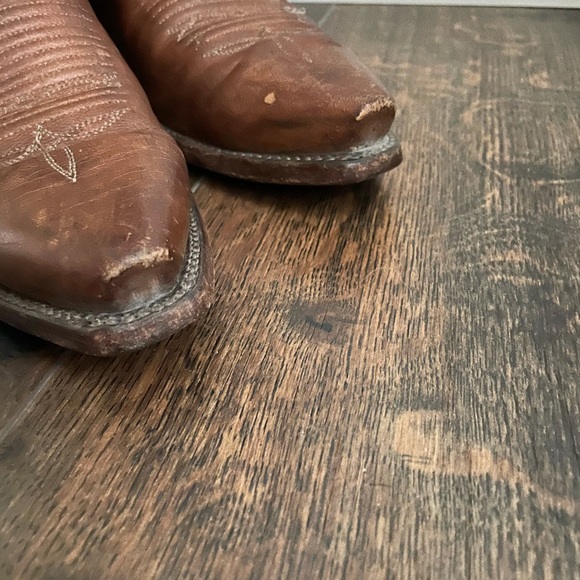 Lucchese 1883 Tan Mad Dog Snip Toe Western Boots - Picture 4 of 5